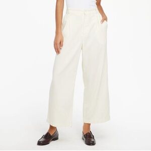 LACAUSA high waisted pleated lola trousers - off-white/cream, size 2